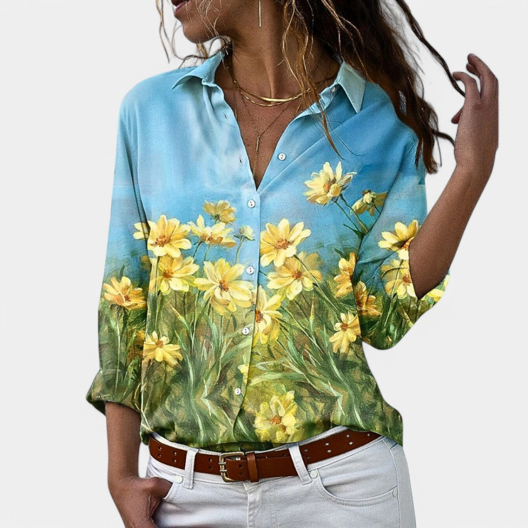 Tess™ | Camicetta da donna con maniche lunghe e stampa elegante