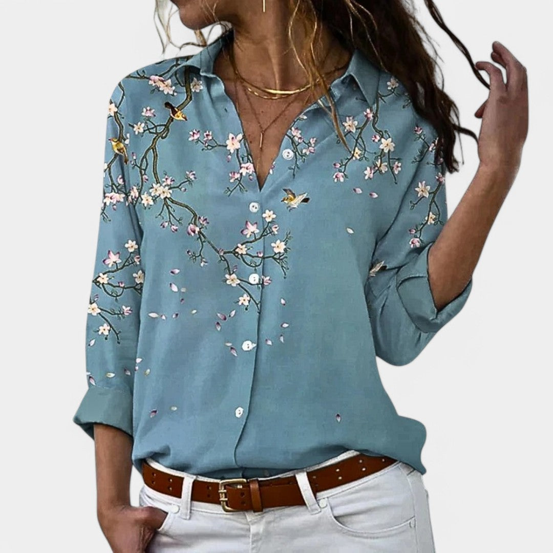 Tess™ | Camicetta da donna con maniche lunghe e stampa elegante