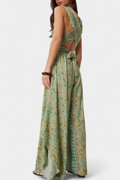 Leandra™ | Tuta boho con stampa floreale e schiena scoperta