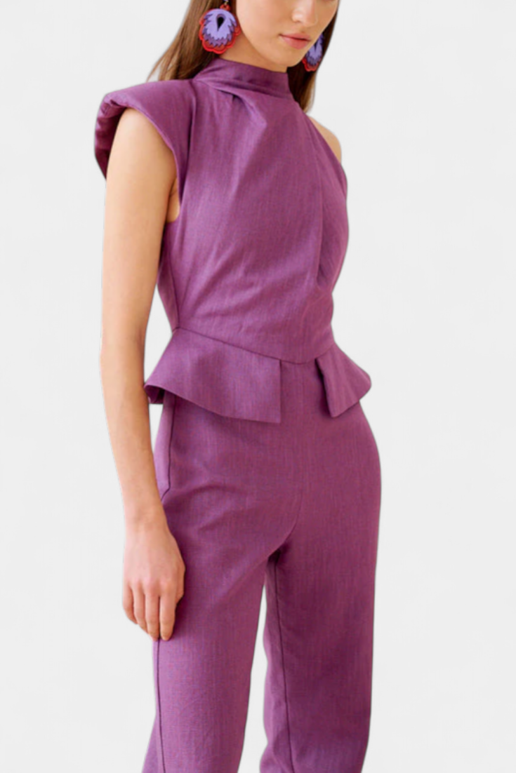 Nerida™ | Tuta asimmetrica in lino e cotone
