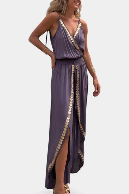 Donatila™ | Jumpsuit con dettagli dorati e apertura frontale