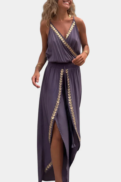 Donatila™ | Jumpsuit con dettagli dorati e apertura frontale