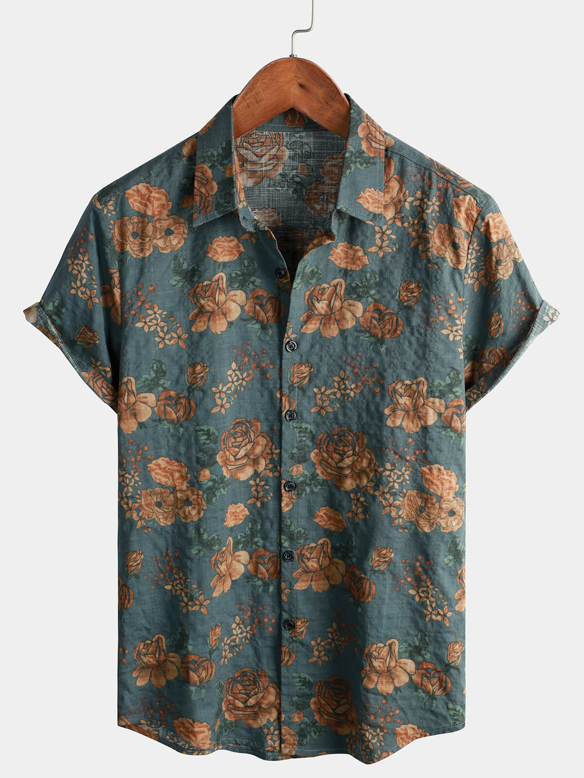 Camicia da uomo retro vacanza a maniche corte