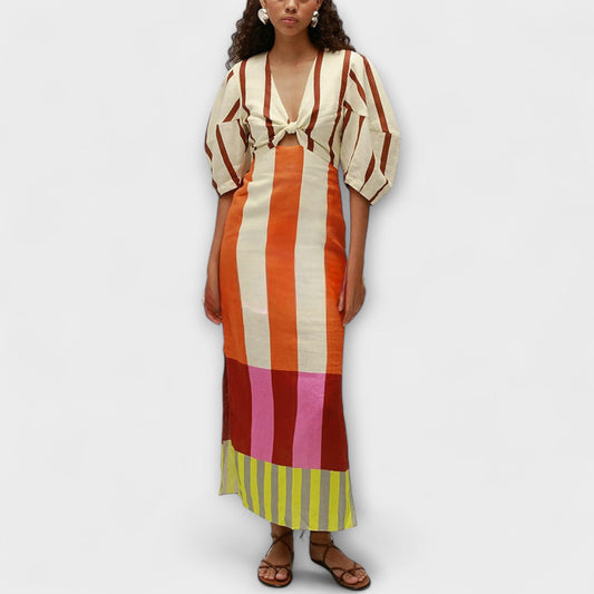 Kaya - Maxi Abito con Scollatura Frontale