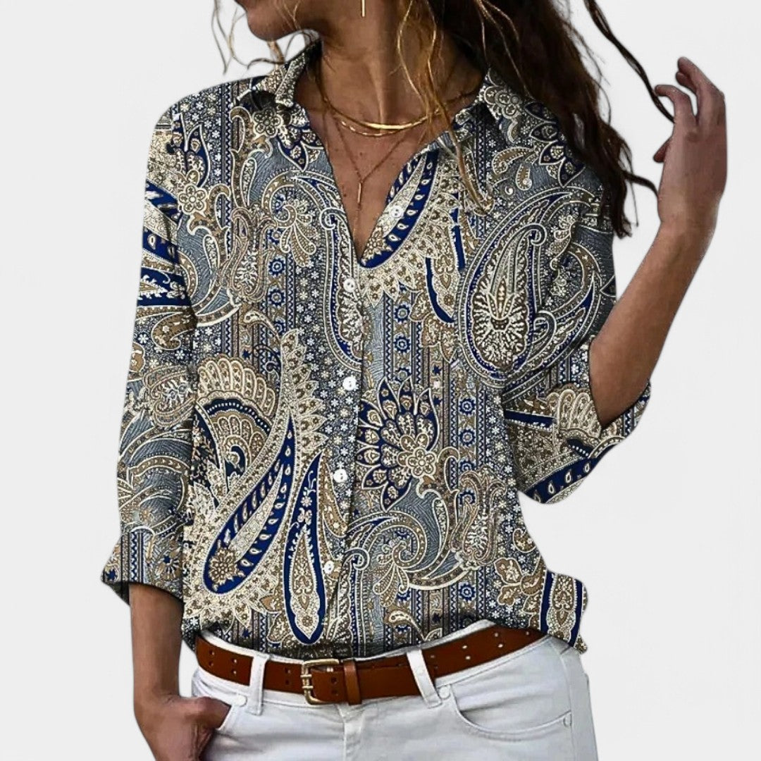 Tess™ | Camicetta da donna con maniche lunghe e stampa elegante
