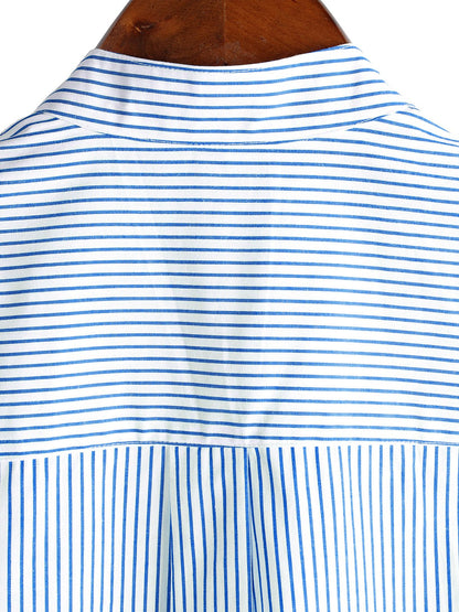 Camicia a maniche corte in cotone per uomo con colletto Henley