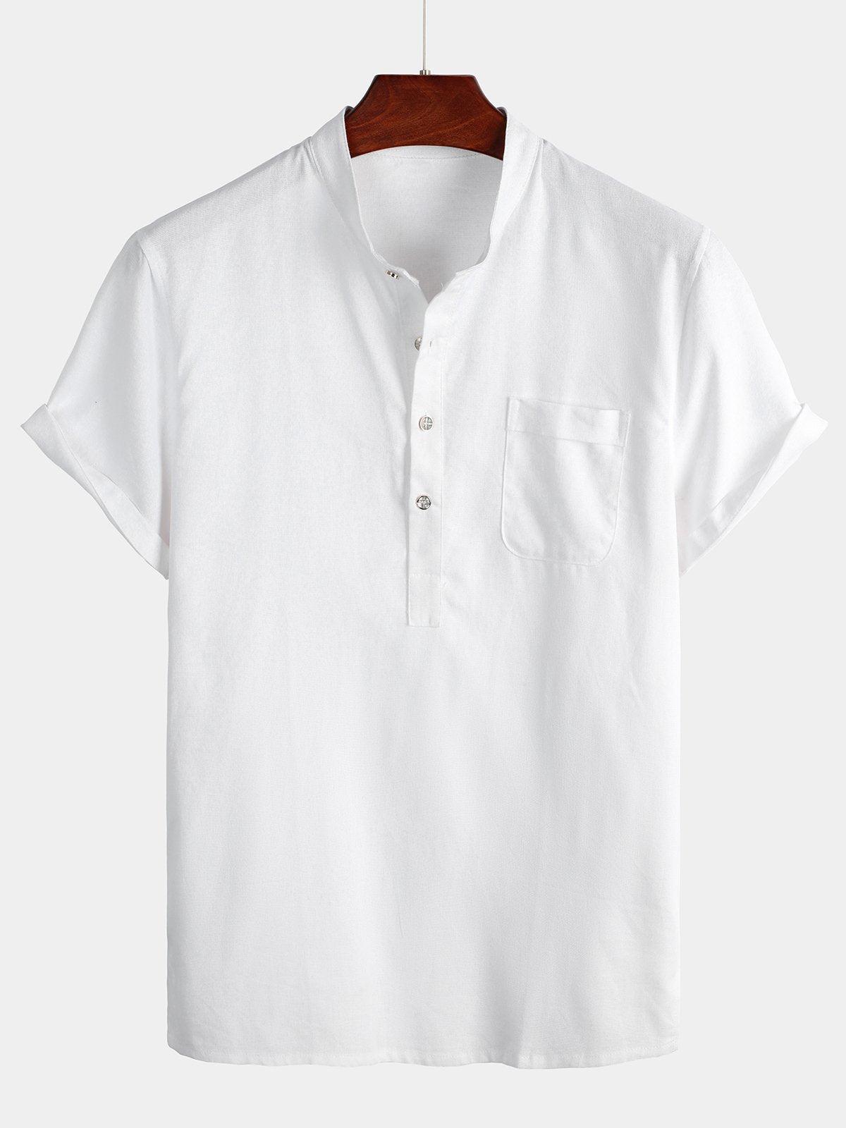 Camicia da uomo in lino cotone bianca