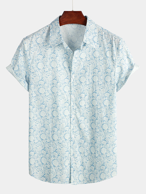 Camicia da uomo a maniche corte in cotone