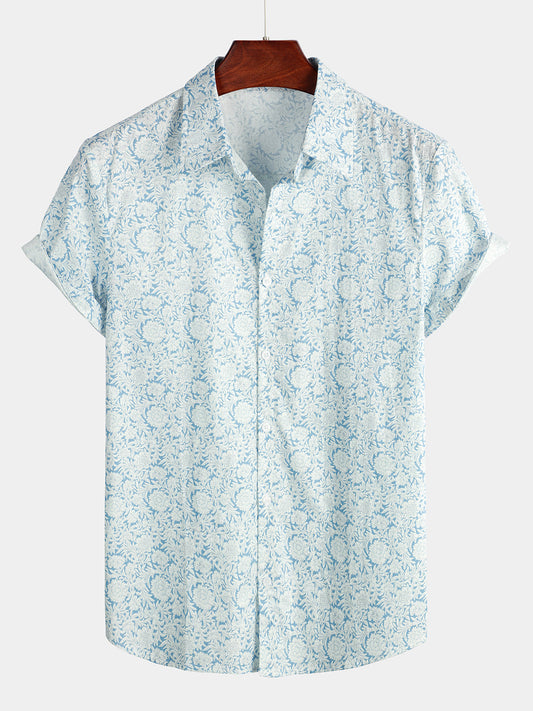 Camicia da uomo a maniche corte in cotone