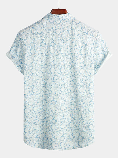 Camicia da uomo a maniche corte in cotone
