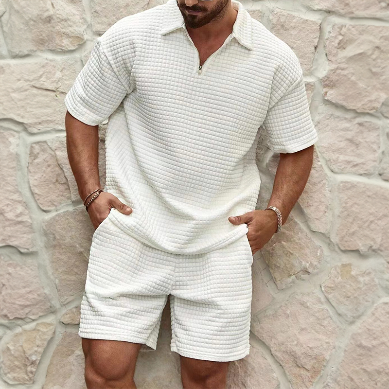 Set da tempo libero in maglia waffle