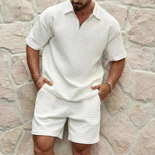 Set da tempo libero in maglia waffle