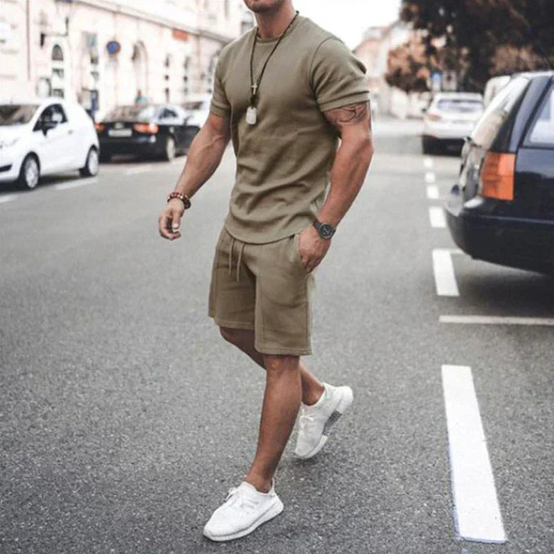 Vero – Set estivo da uomo con top leggero e pantaloni corti