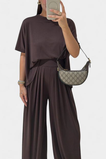 Trista™ | Completo due pezzi minimal in modal grigio chiaro