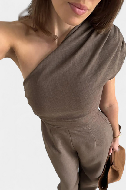 Magnolia™ | Abito monospalla con drappeggi eleganti