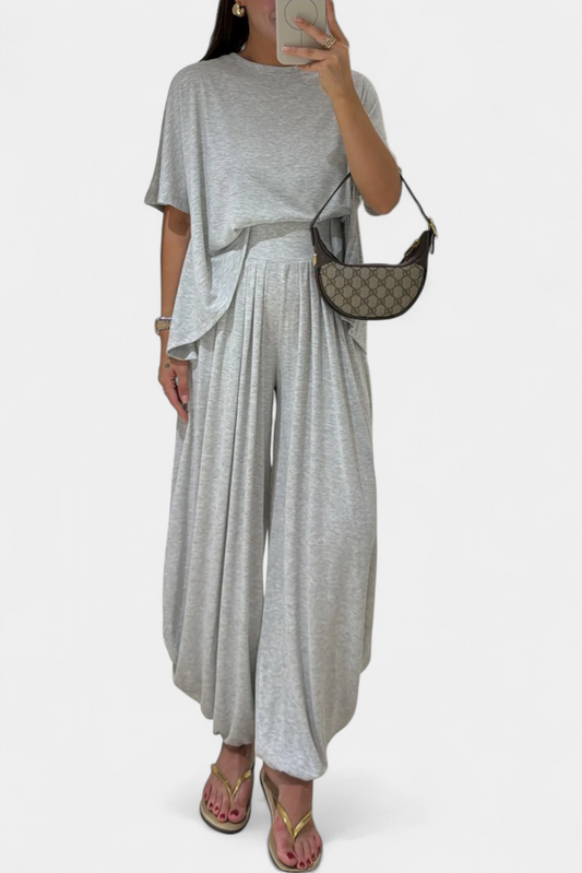 Trista™ | Completo due pezzi minimal in modal grigio chiaro